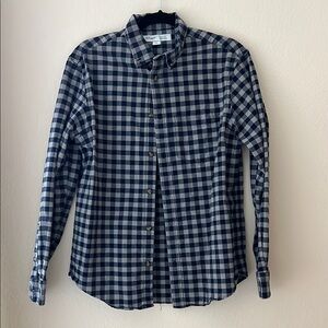 Old Navy Navy and White Checkered Button Down Shirt
